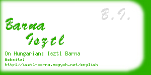 barna isztl business card